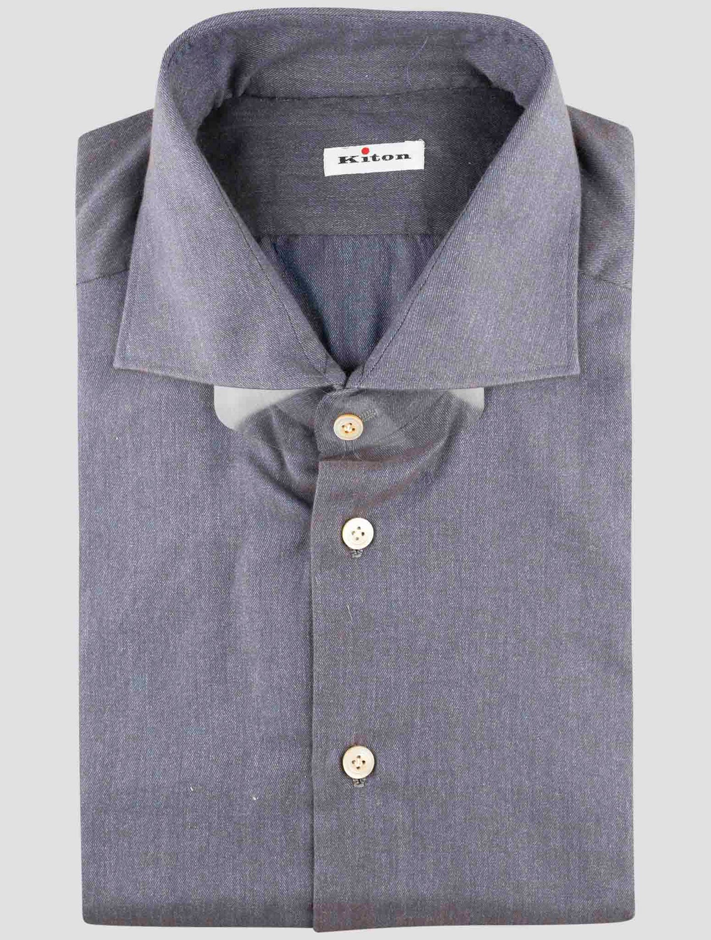 Kiton Blue Brown Cotton Shirt