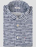 Kiton Blue White Cotton Shirt