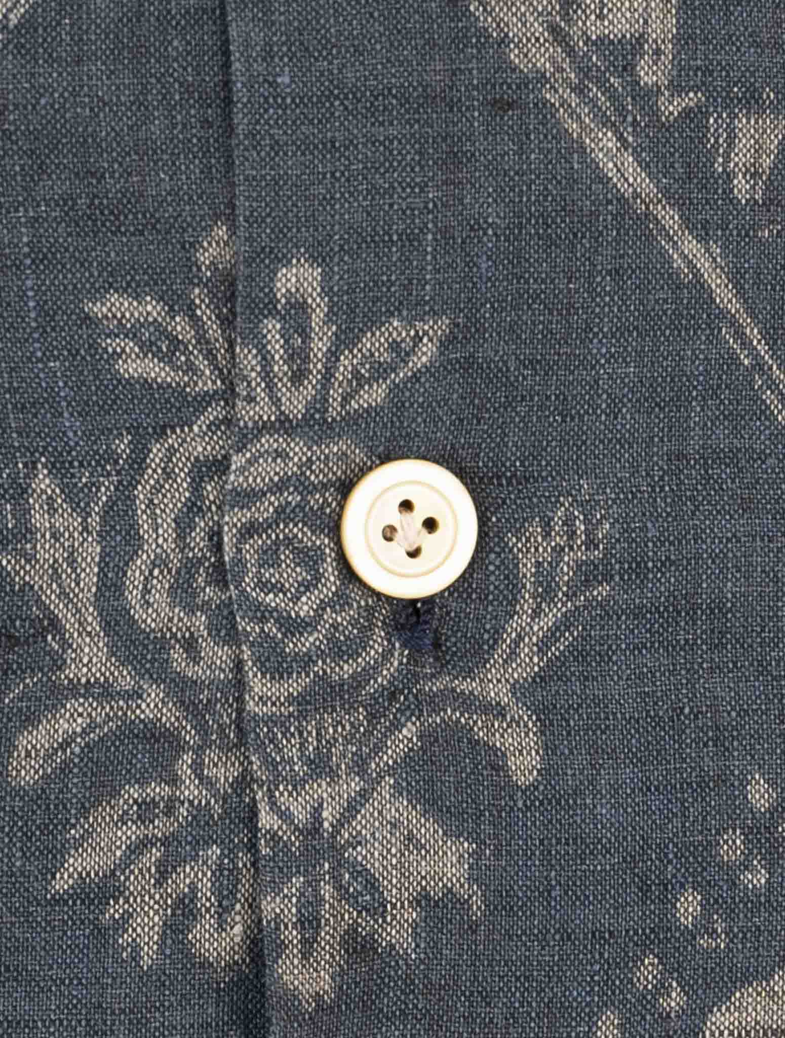 Kiton Blue Linen Shirt