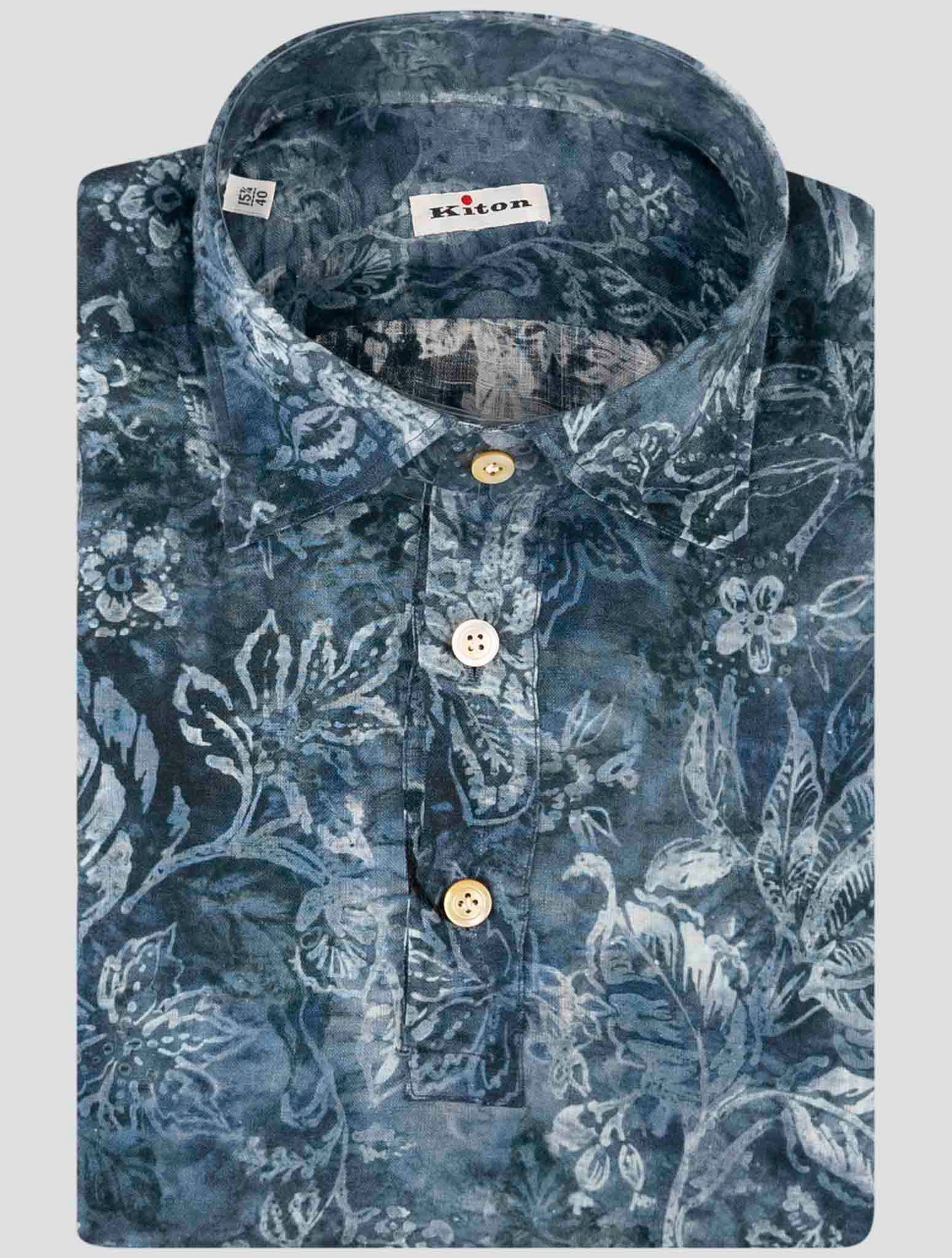 Kiton Blue Cotton Linen Sweater Polo