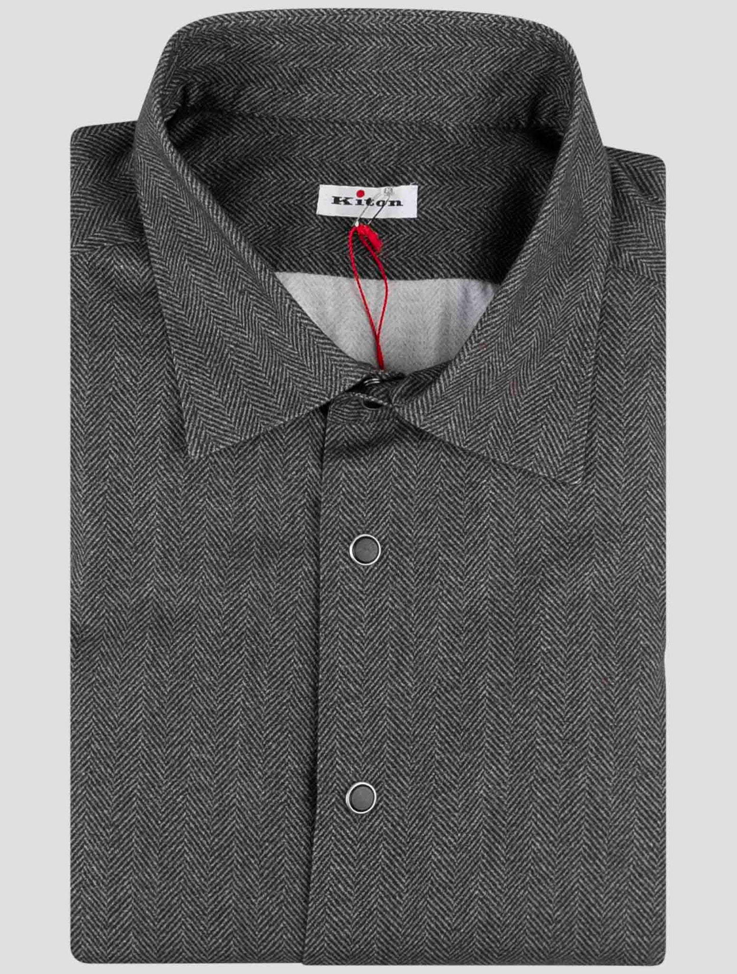 Kiton Gray Cotton Shirt