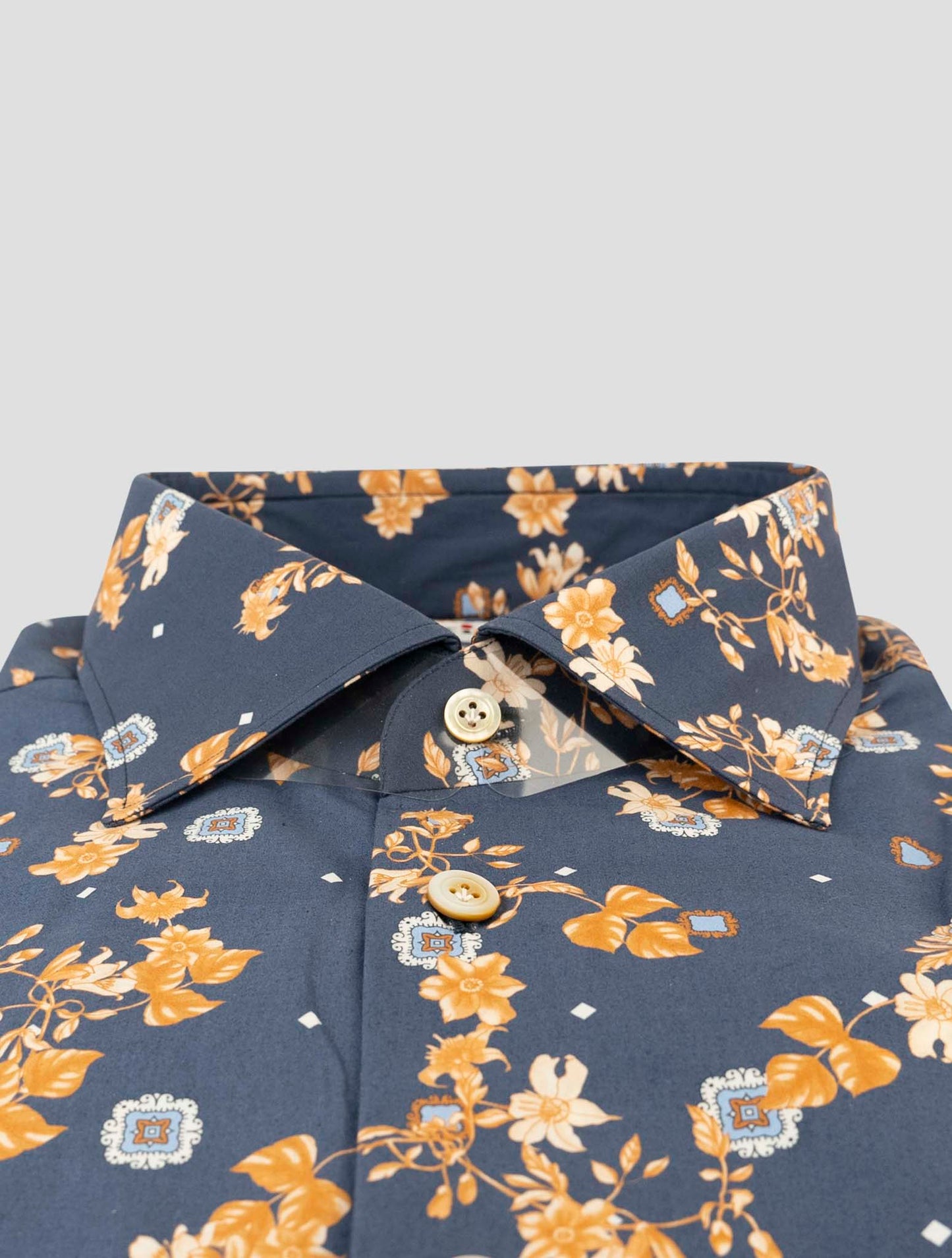 Kiton Blue Cotton Shirt