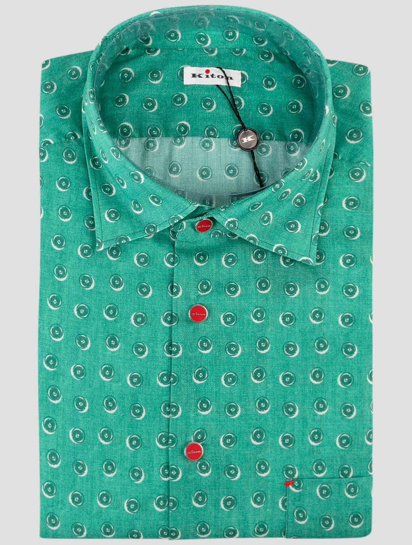 Kiton Green Cotton Shirt