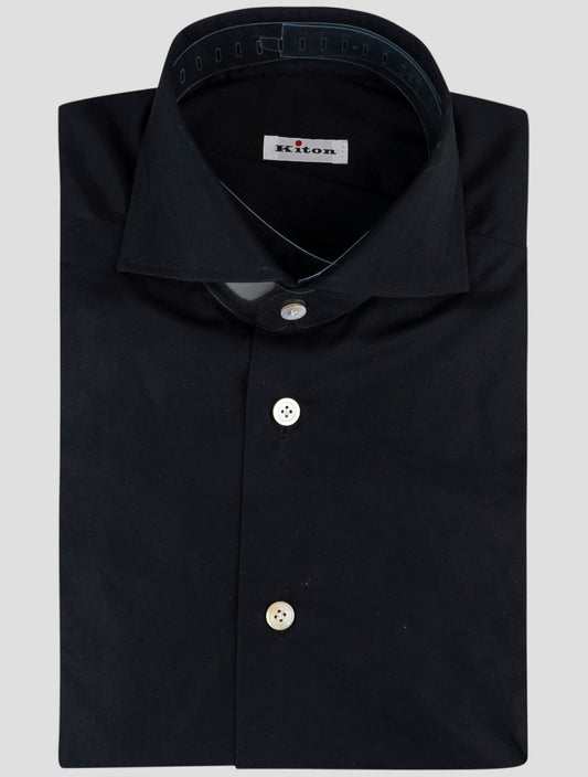 Kiton Black Cotton Shirt