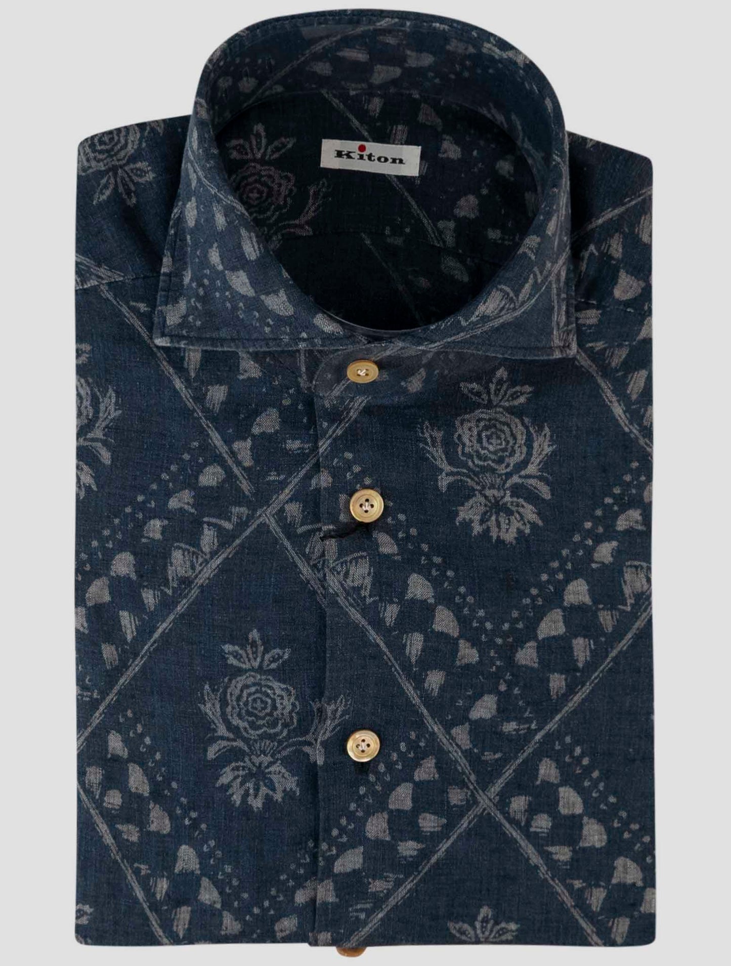 Kiton Blue Linen Shirt
