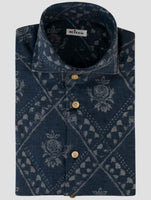Kiton Blue Linen Shirt