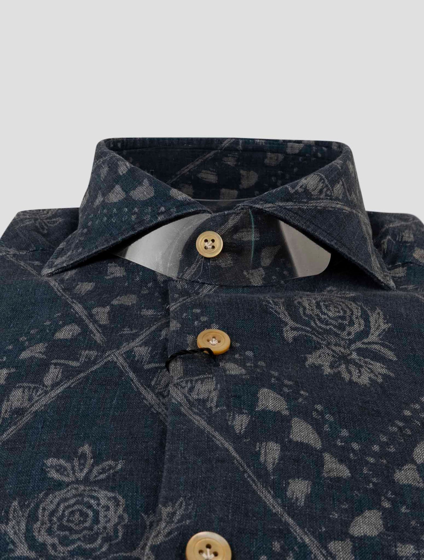 Kiton Blue Linen Shirt