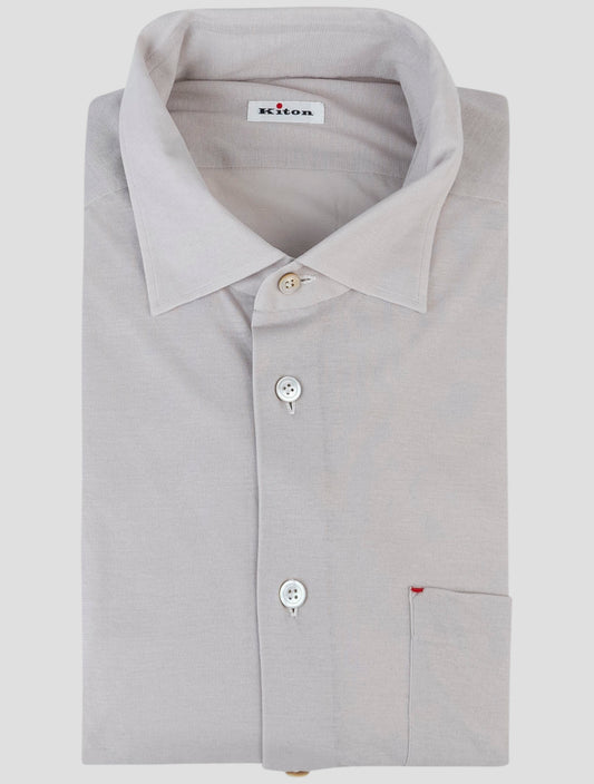 Kiton Beige Cotton Shirt