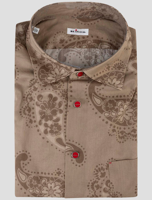 Kiton Brown Cotton Shirt