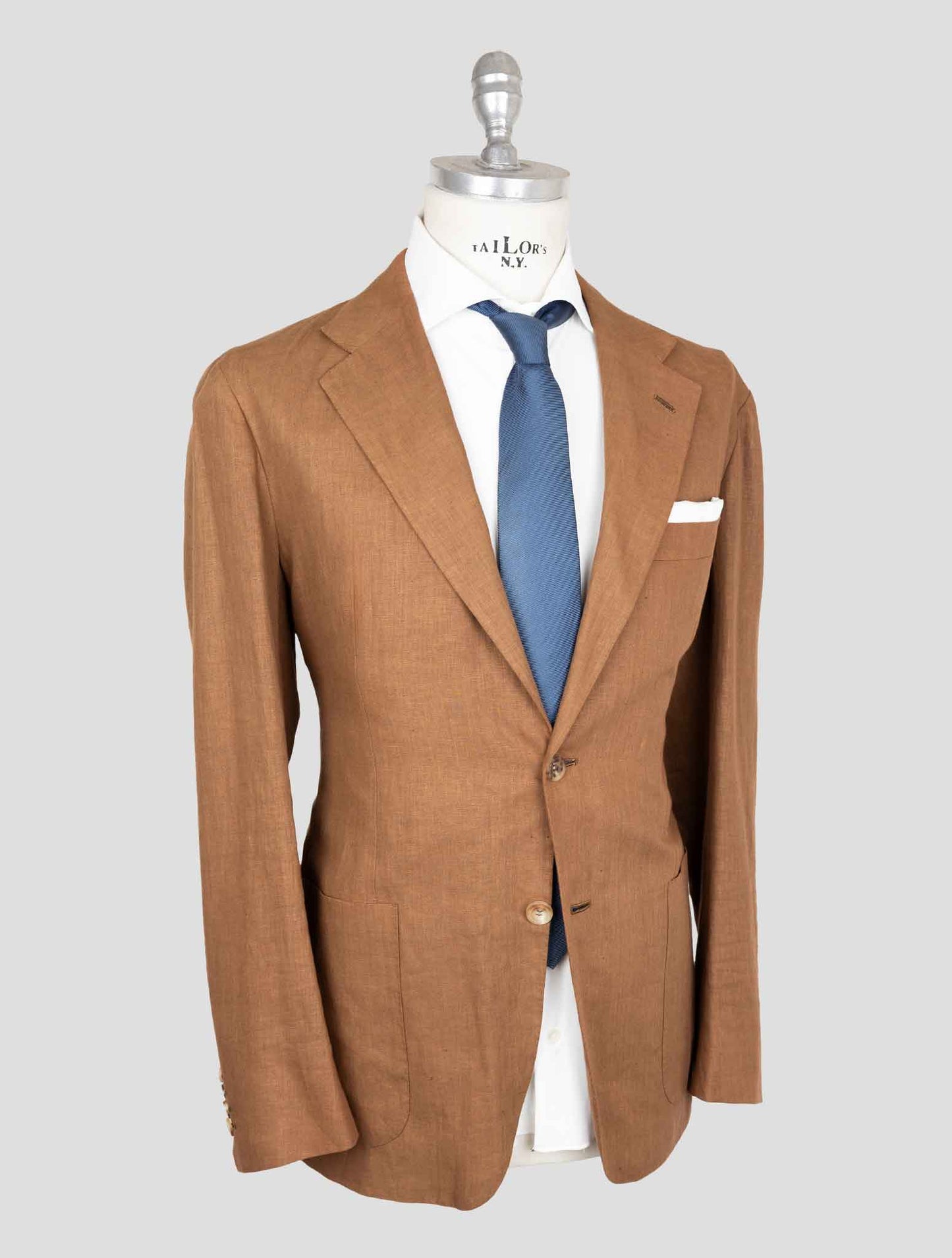 Kiton Brown Linen Suit Short Pants