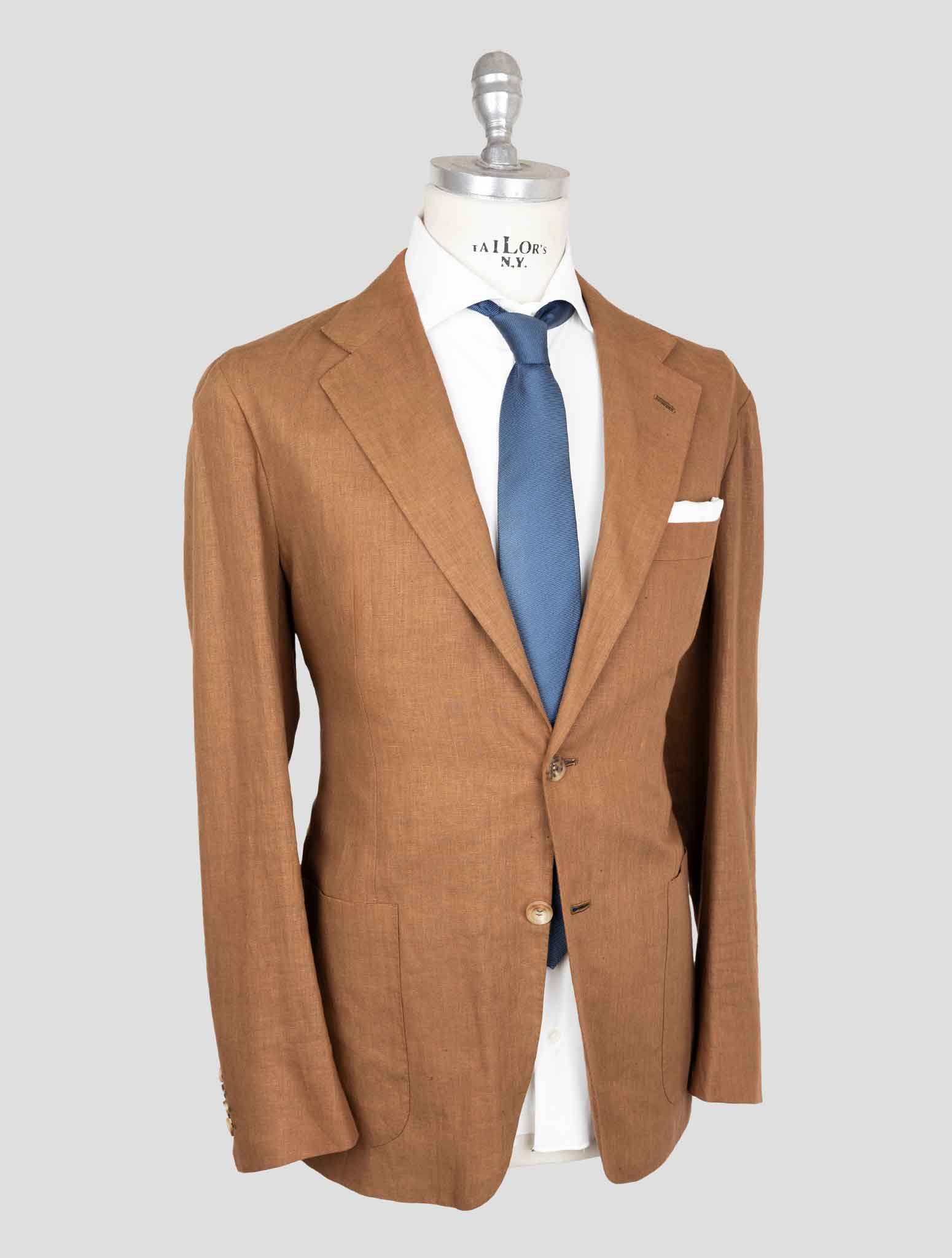 Kiton Brown Linen Suit Short Pants