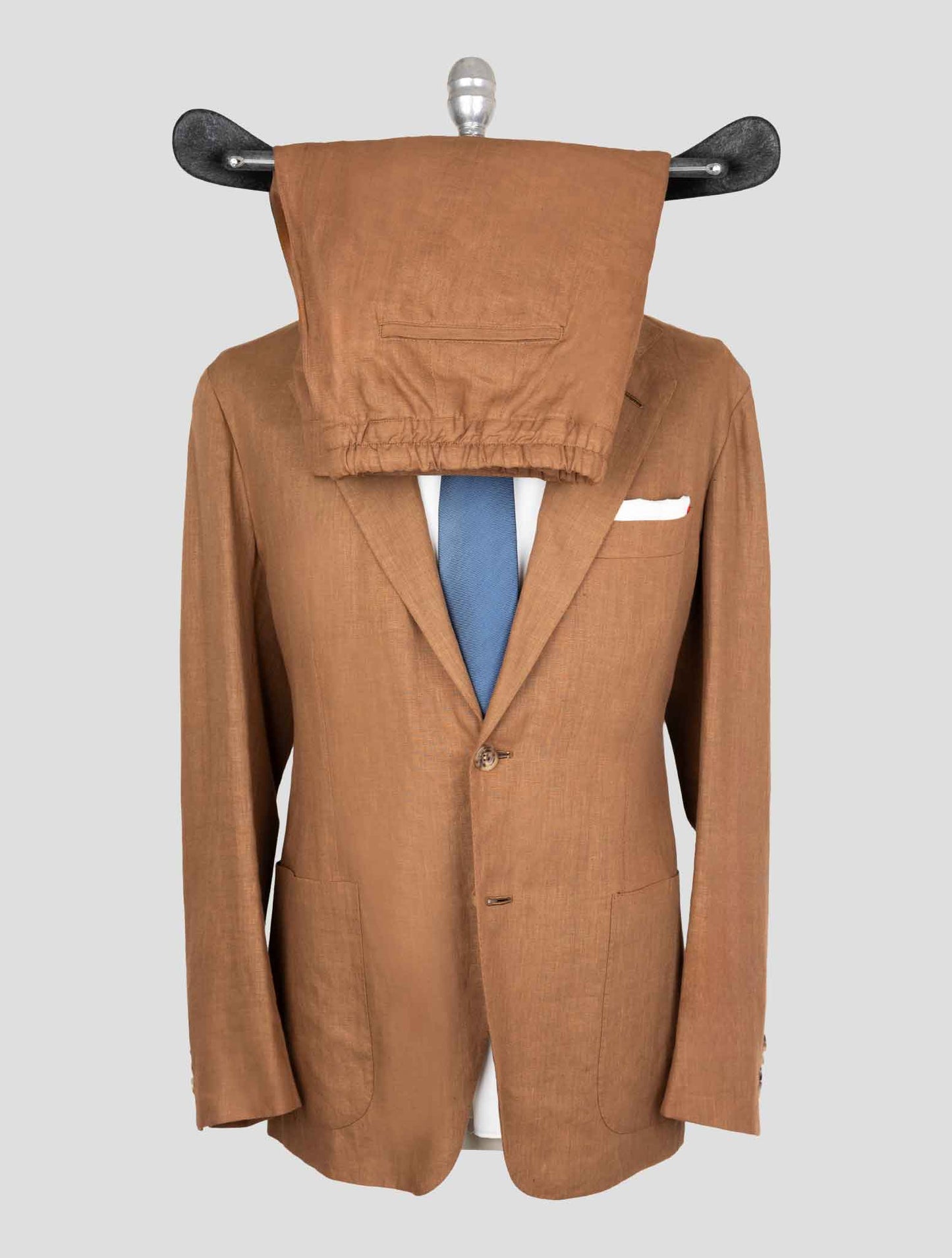 Kiton Brown Linen Suit Short Pants
