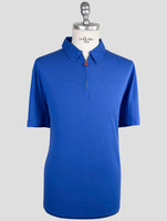 Kiton Blue Cotton Polo