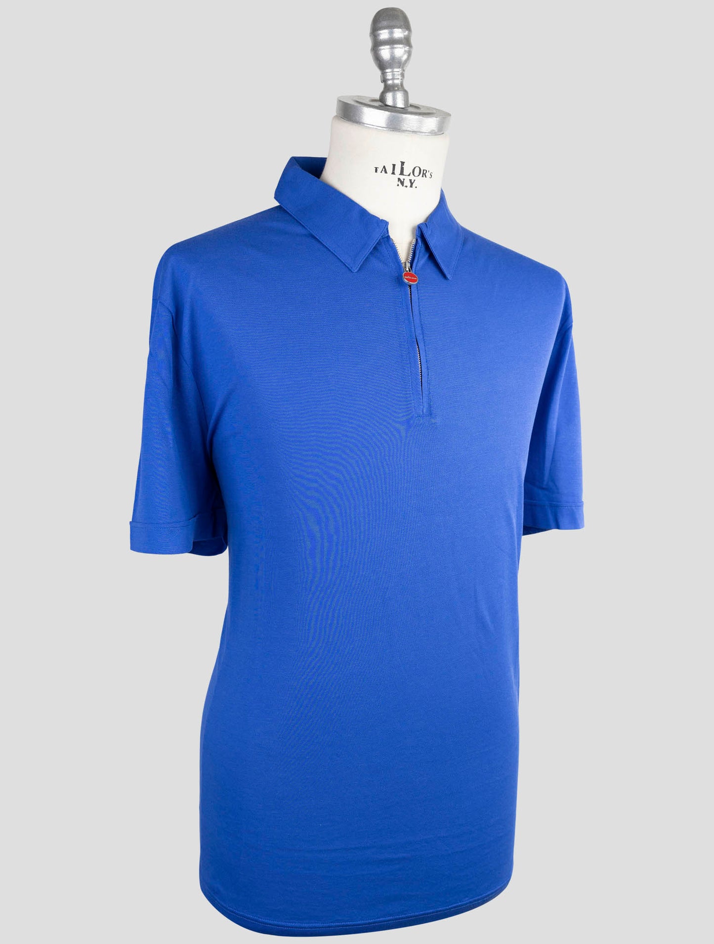 Kiton Blue Cotton Polo