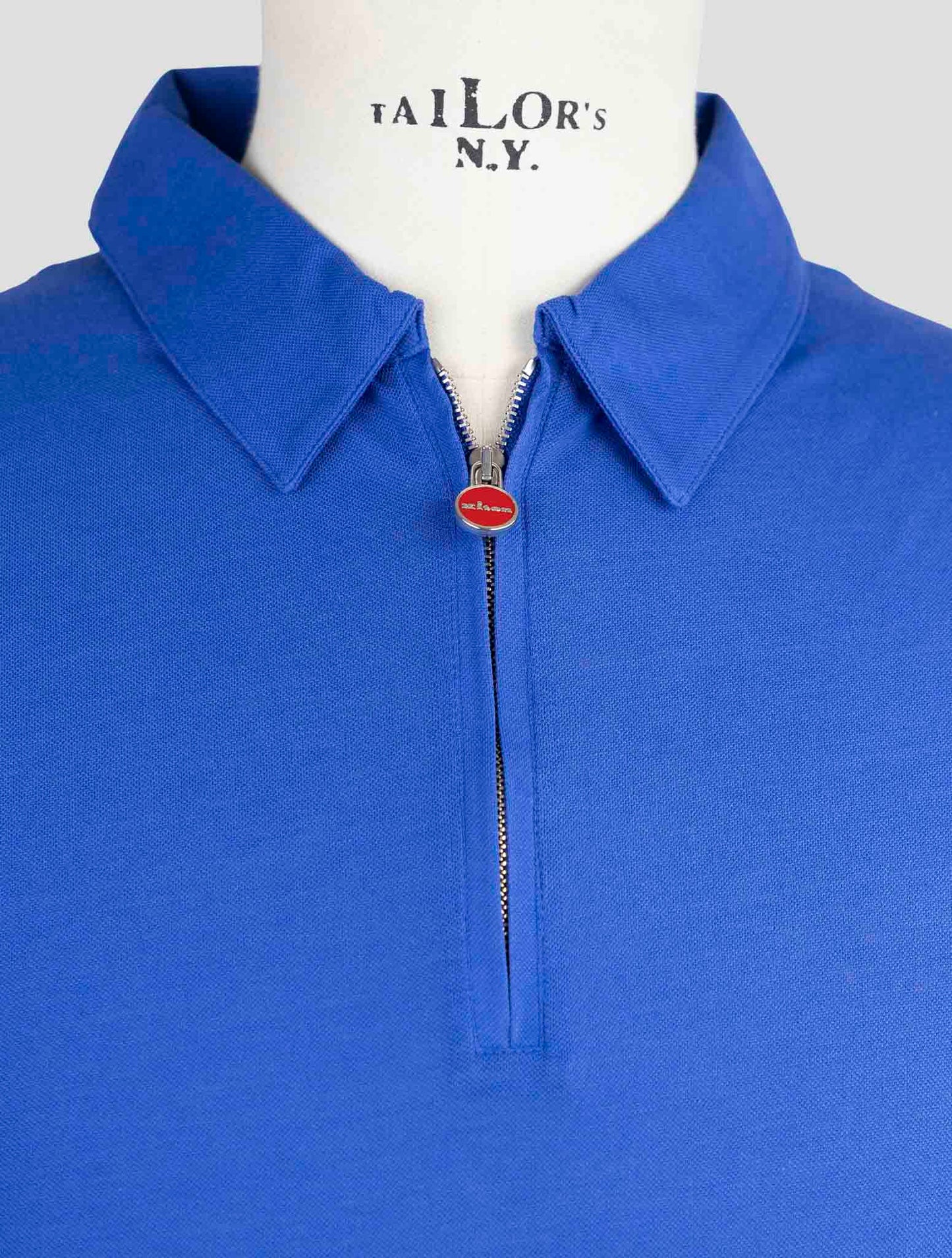 Kiton Blue Cotton Polo