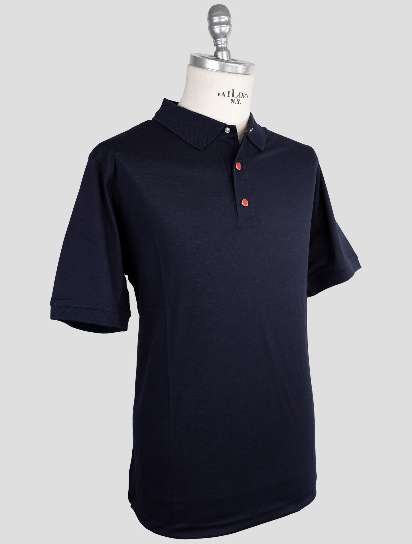 Kiton Blue Cotton Polo