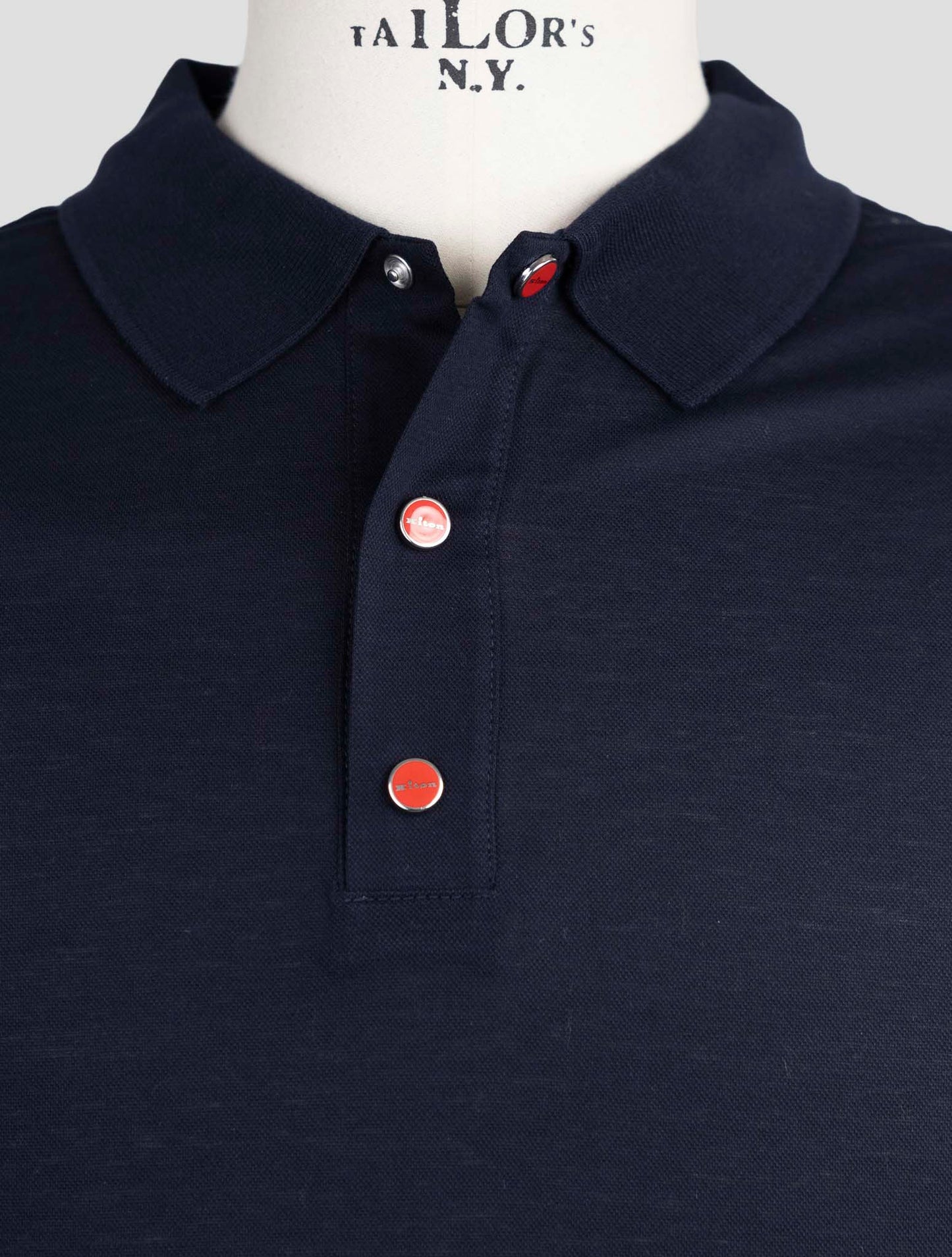 Kiton Blue Cotton Polo
