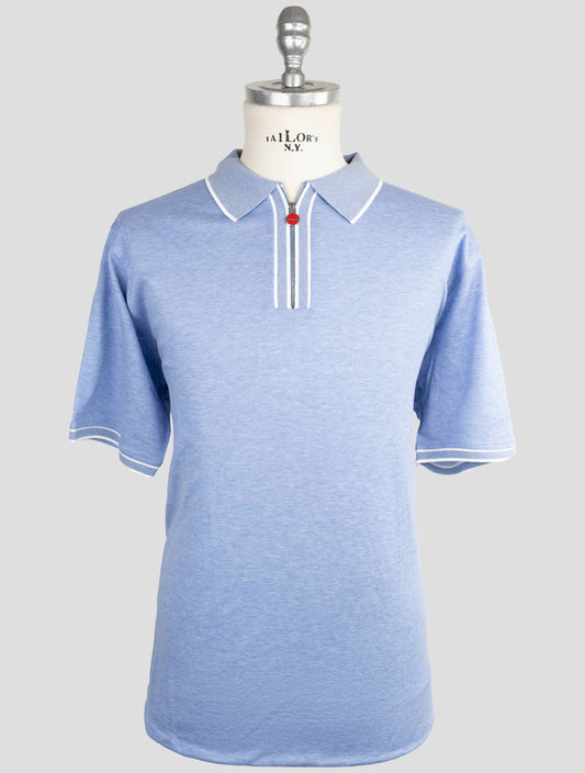 Kiton Light Blue Cotton Polo