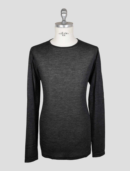 Kiton Knt Dark Gray Cashmere Silk Sweater Crewneck