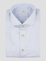 Kiton Blue Cotton Short Sleeve Shirt