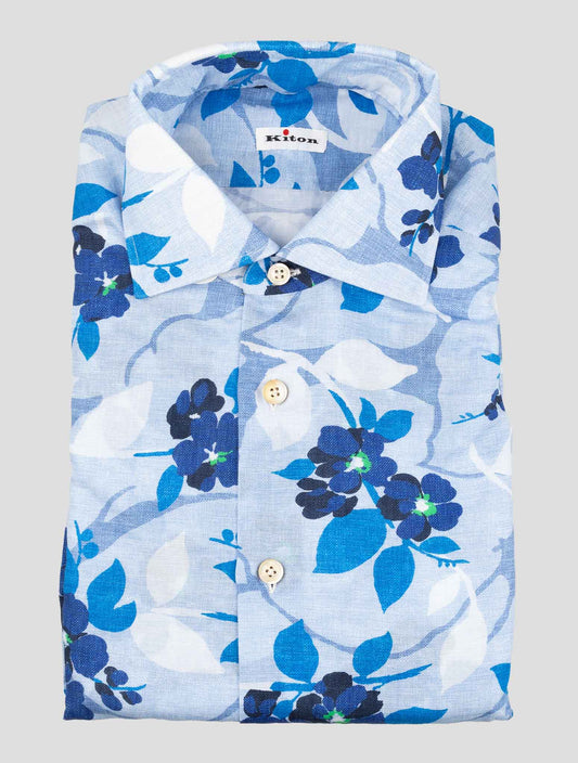 Kiton Multicolor Cotton Linen Shirt