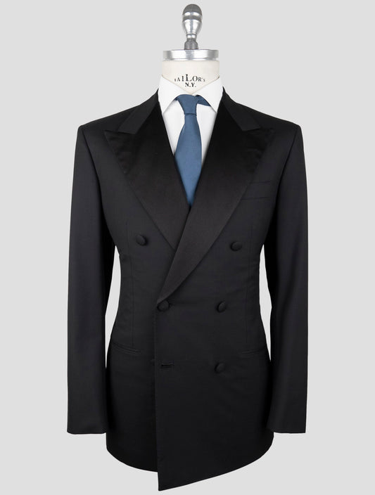 Kiton Black Wool Smoking Suit