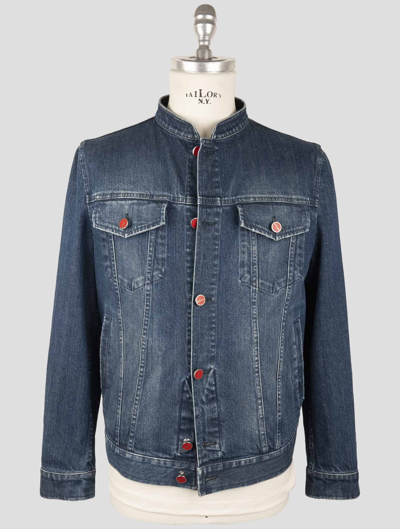 Kiton Blue Cotton Ea Coat