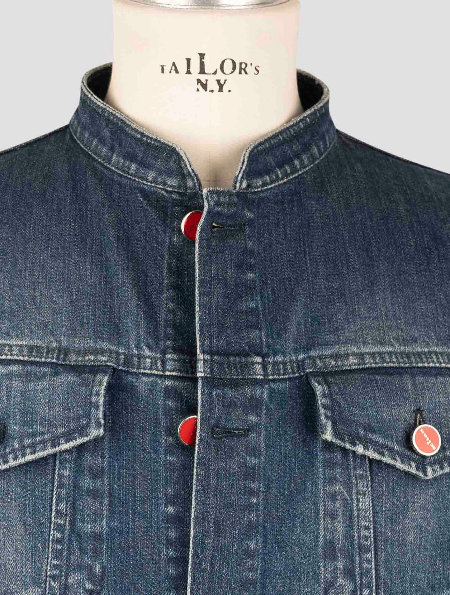 Kiton Blue Cotton Ea Coat