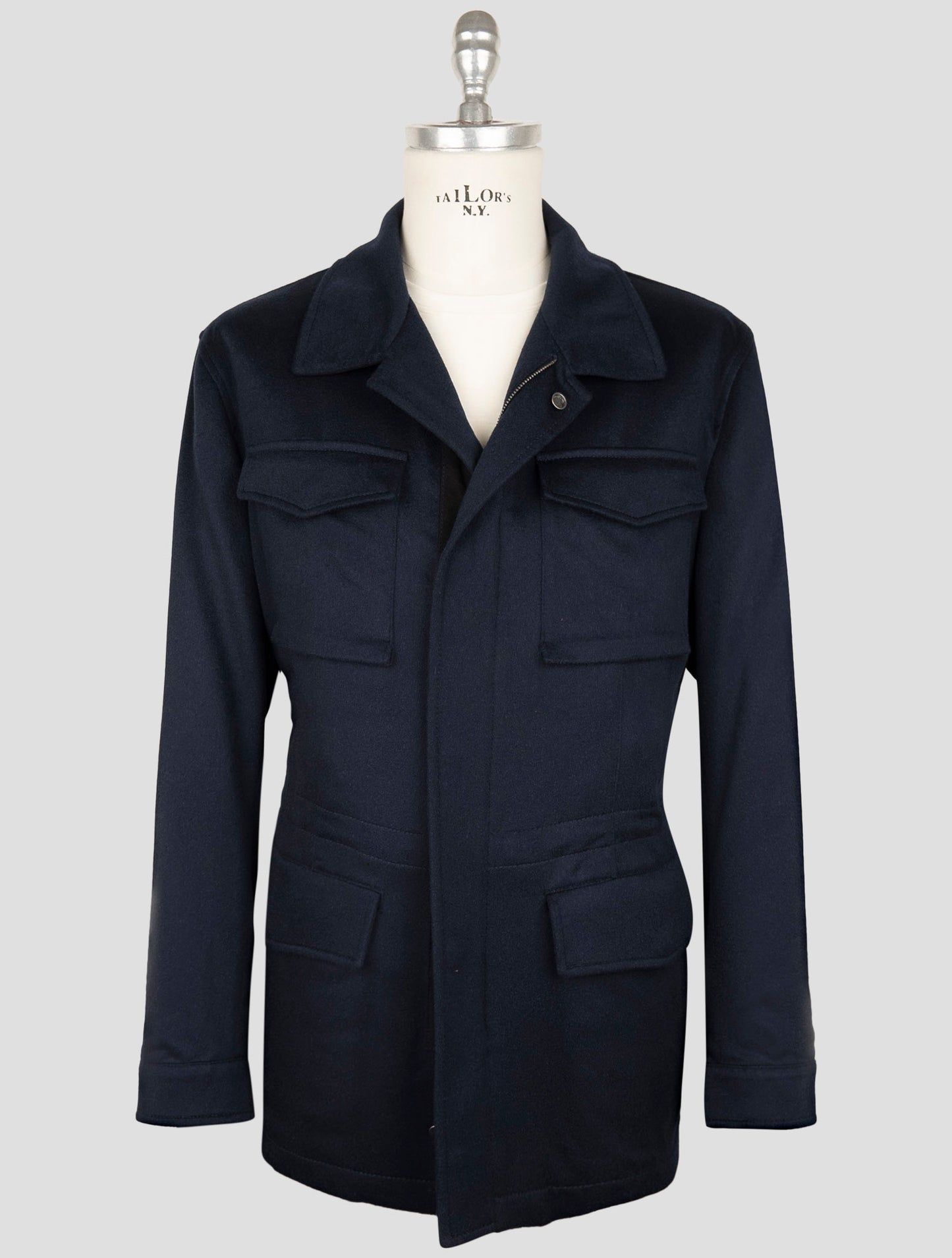 Kiton Blue Cashmere Coat