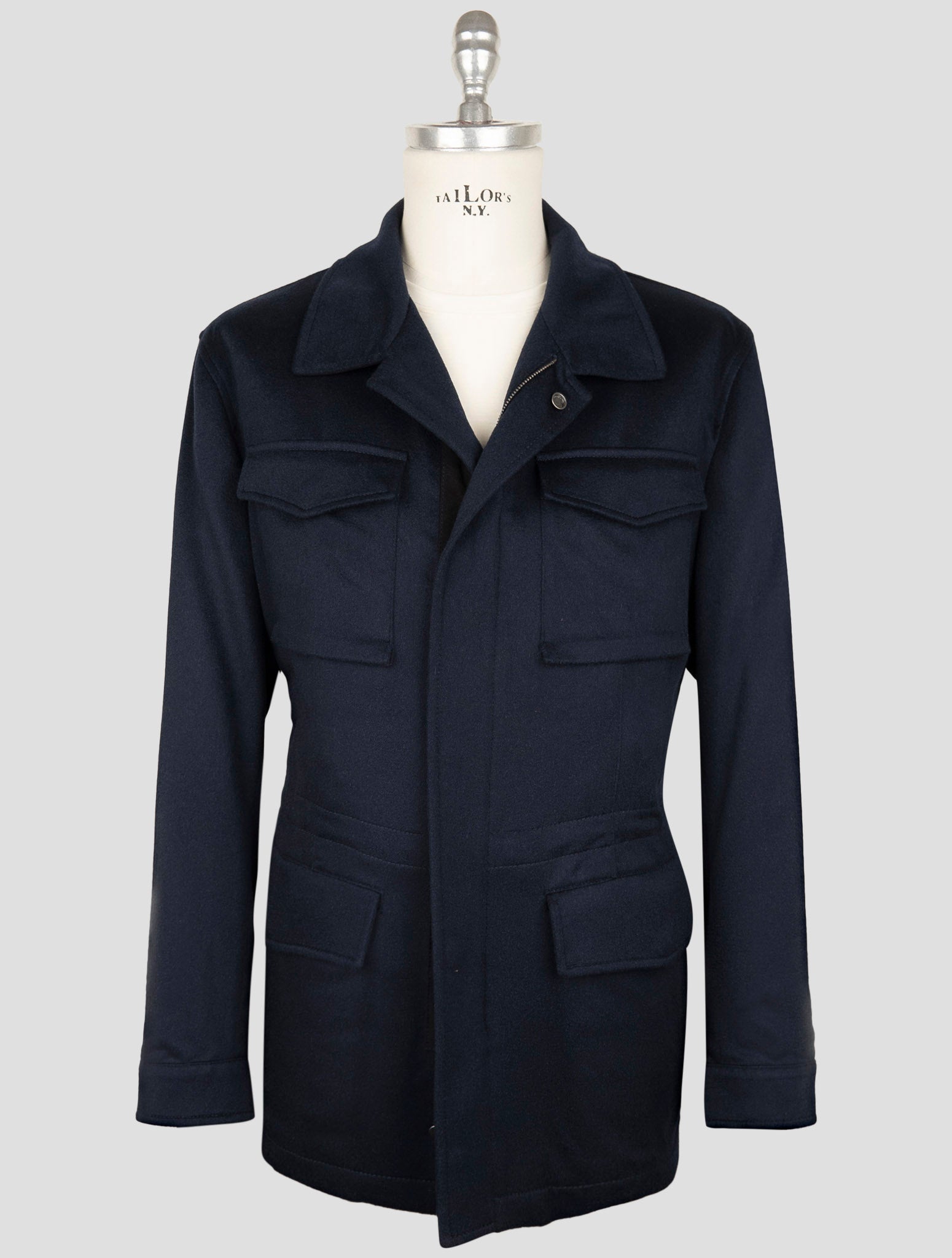 Kiton Blue Cashmere Coat