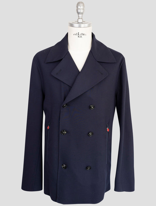 Kiton Blue Wool Ea Coat