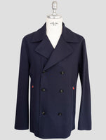 Kiton Blue Wool Ea Coat