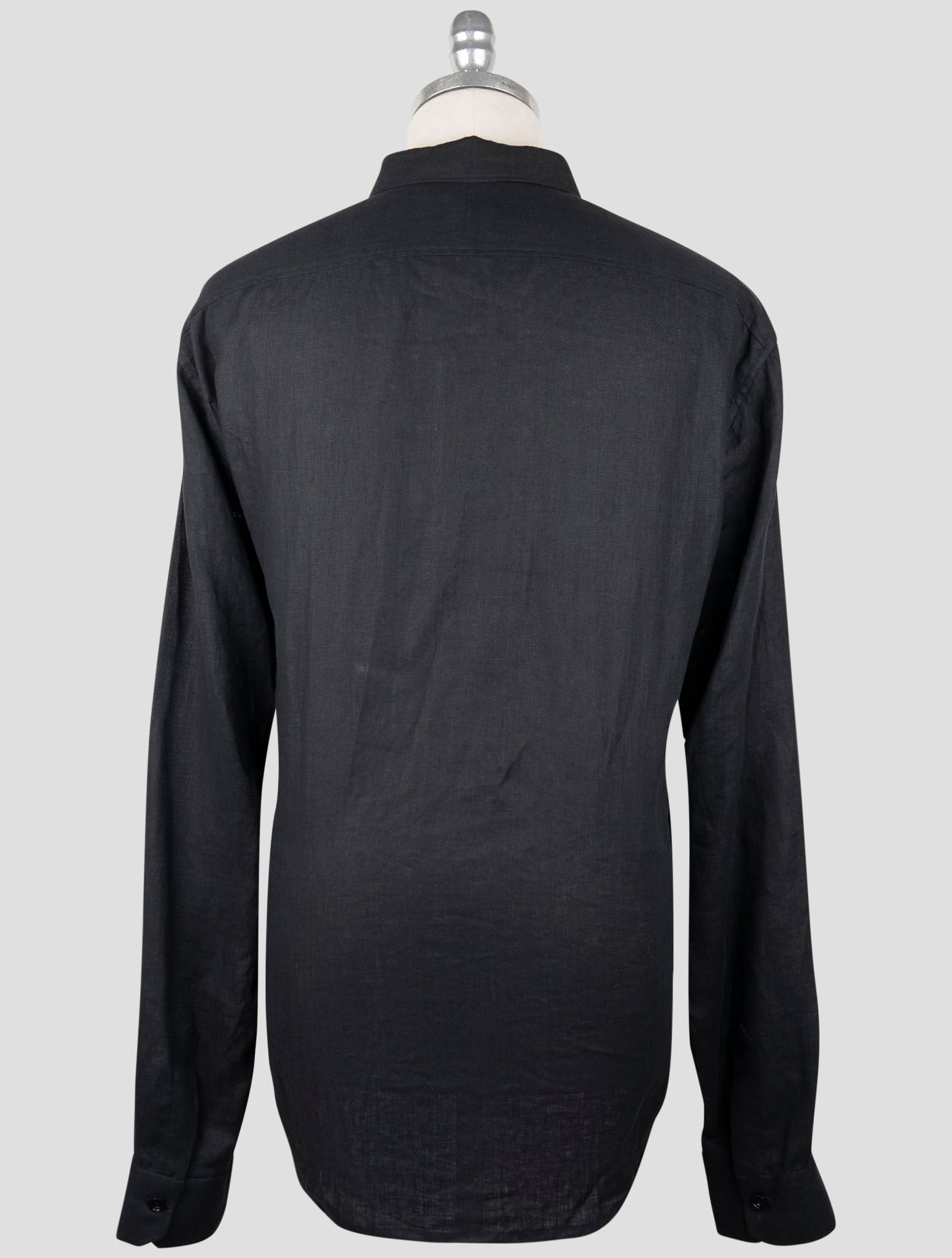 Kiton Black Linen Shirt