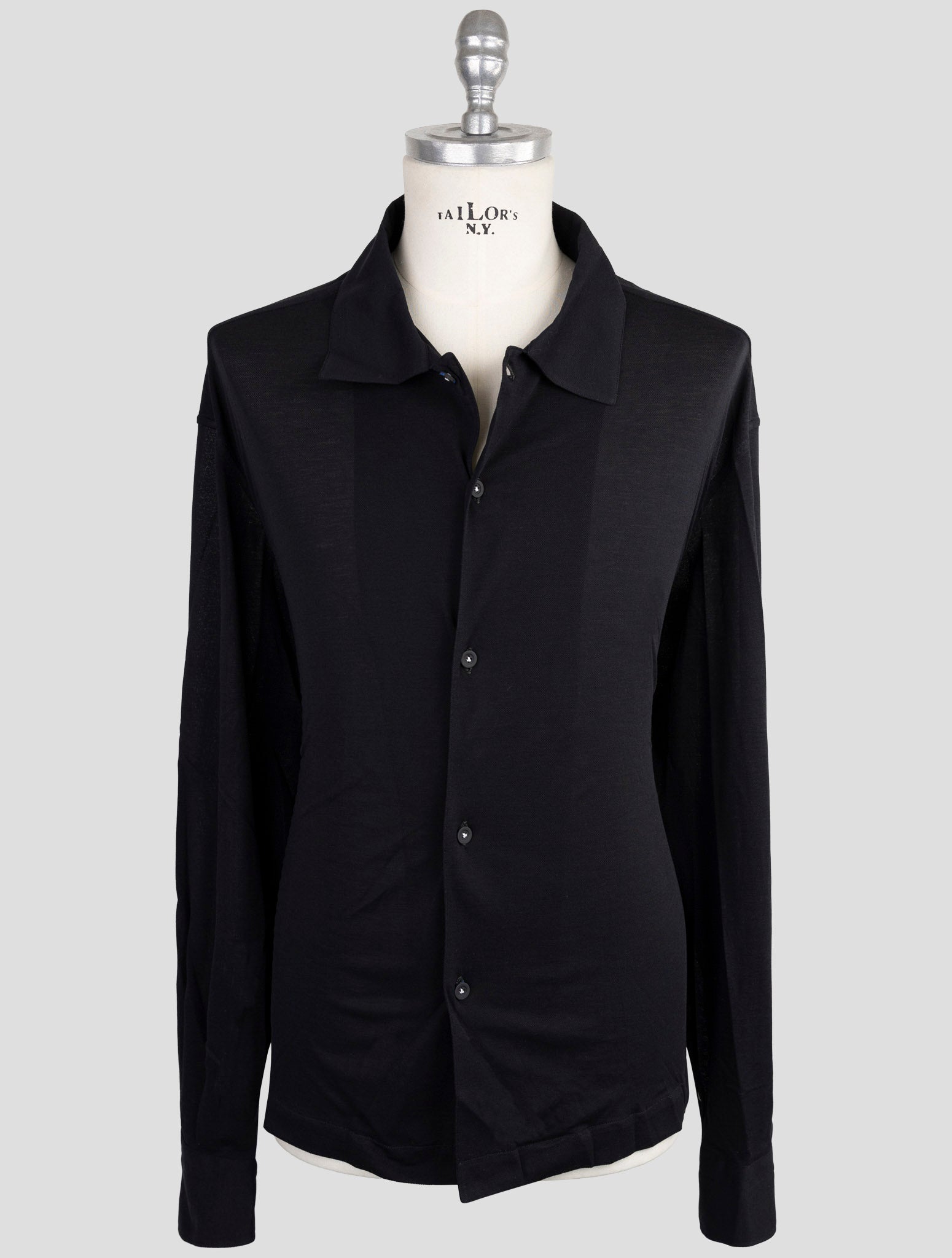 Kiton Knt Blue Cotton Shirt