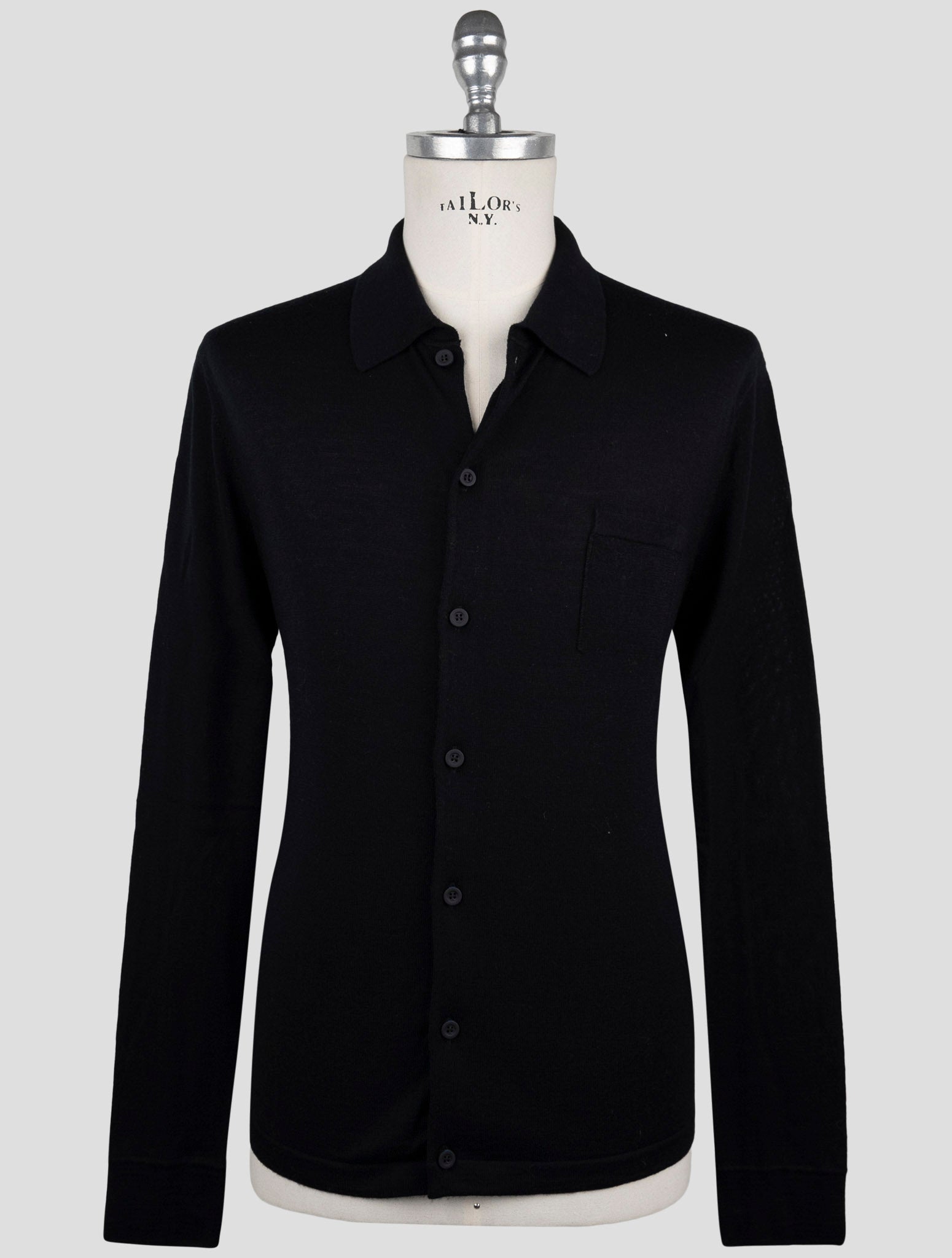 Kiton Knt Dark Blue Cotton Shirt