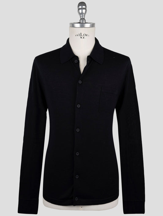 Kiton Knt Dark Blue Cotton Shirt