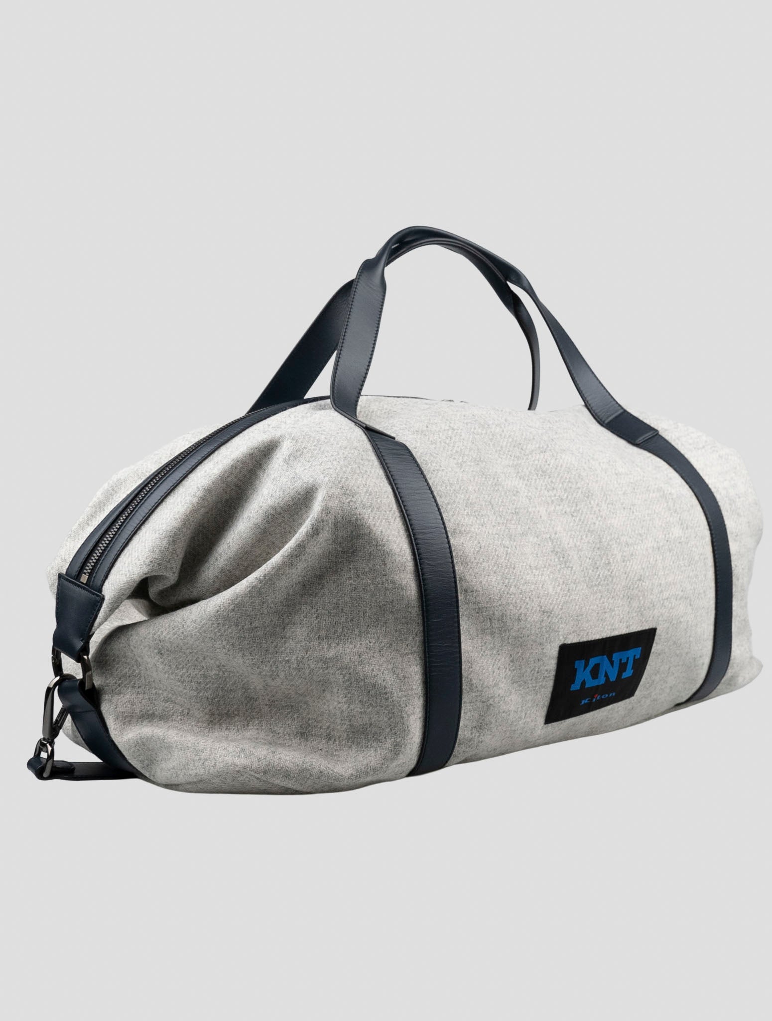 Kiton Knt Gray Wool Travel Bag