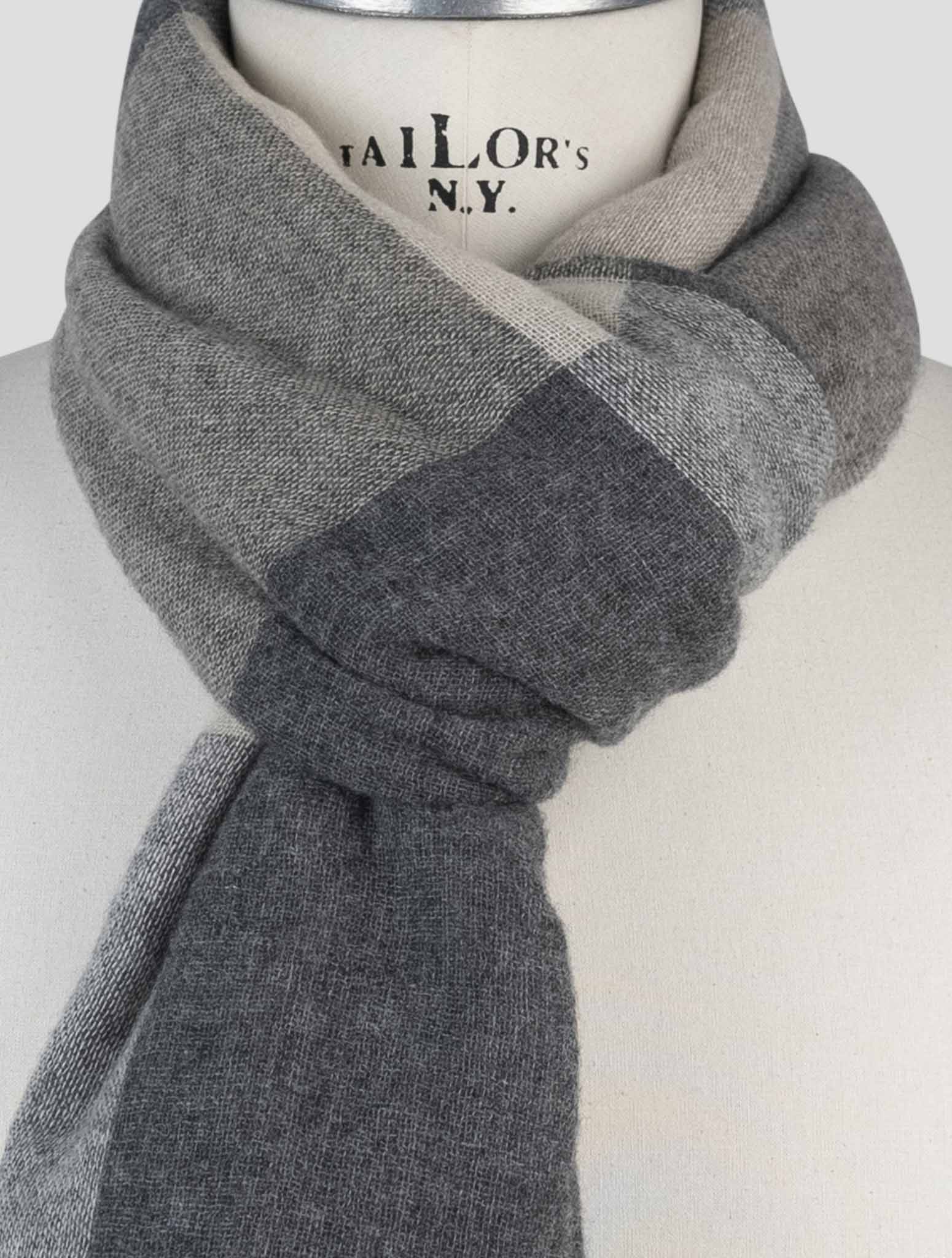 Kiton Gray Cashmere Scarf