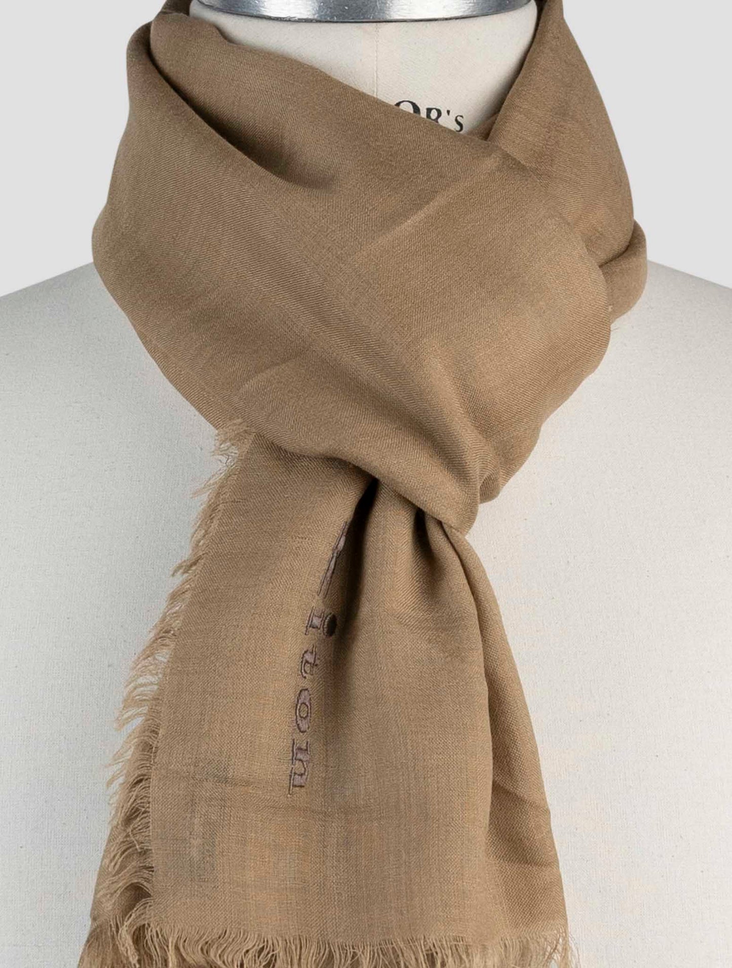 Kiton Brown Cashmere Silk Scarf