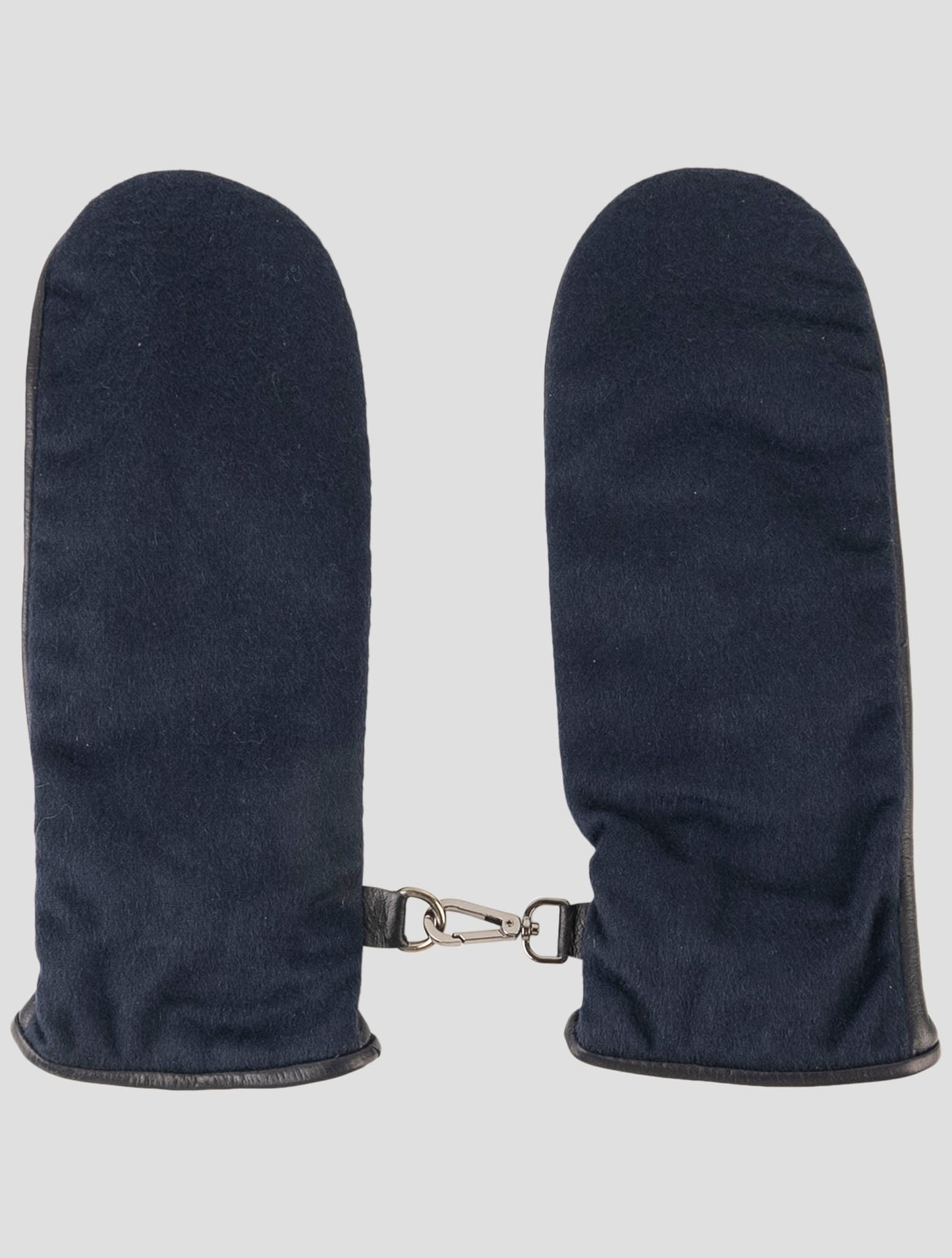 Kiton Blue Cashmere Ea Leather Gloves