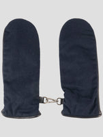 Kiton Blue Cashmere Ea Leather Gloves