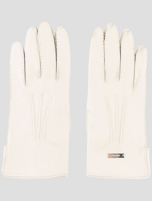 Kiton Beige Leather Gloves