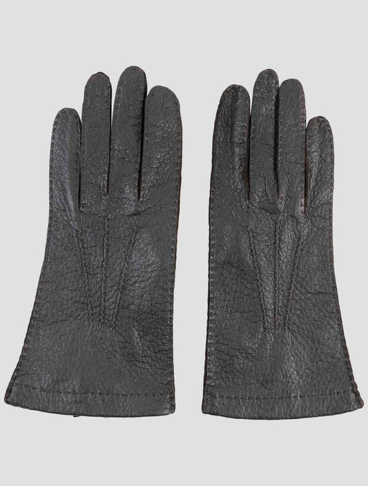 Kiton Brown Leather Gloves
