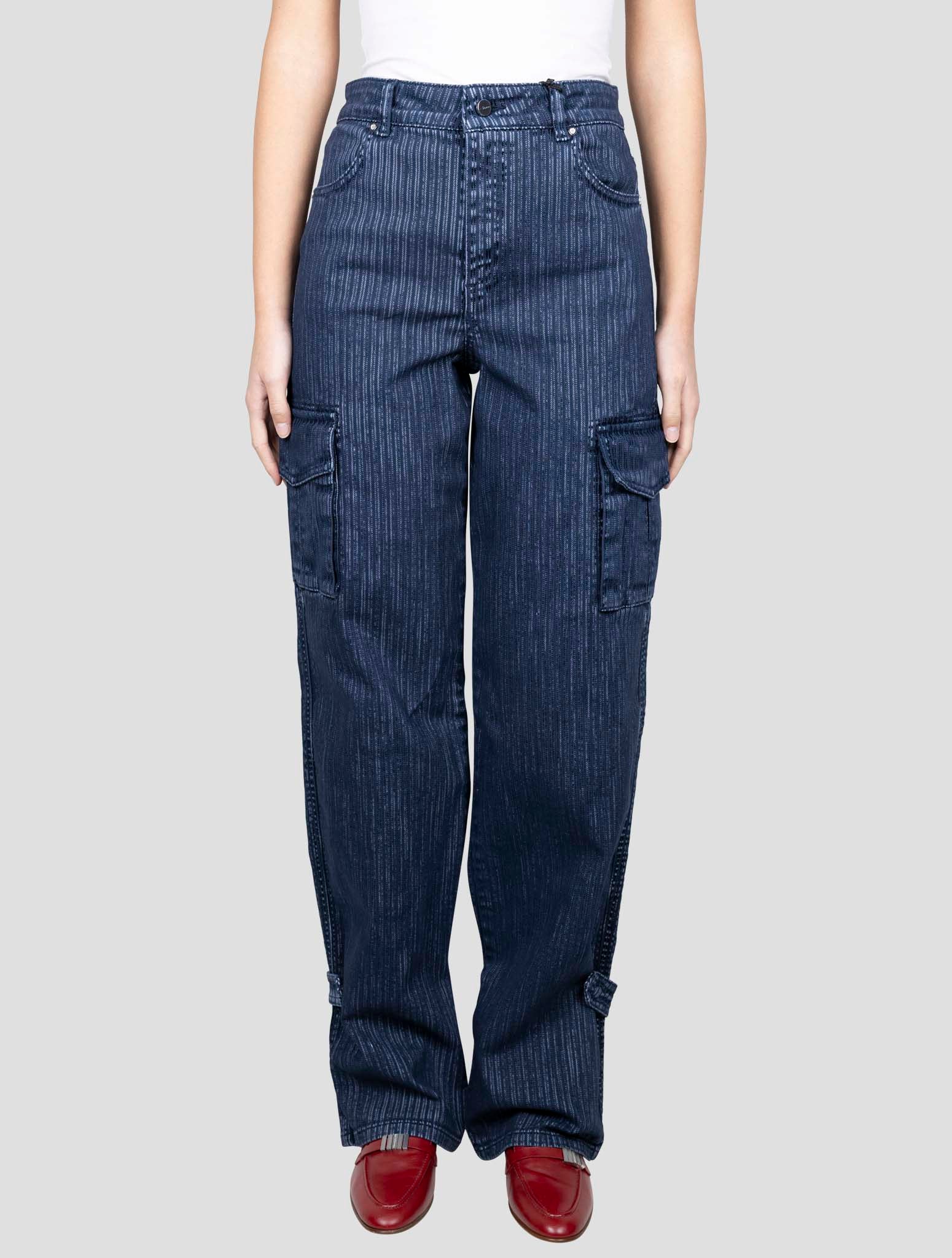 Kiton Blue Cotton Ea Cargo Jeans