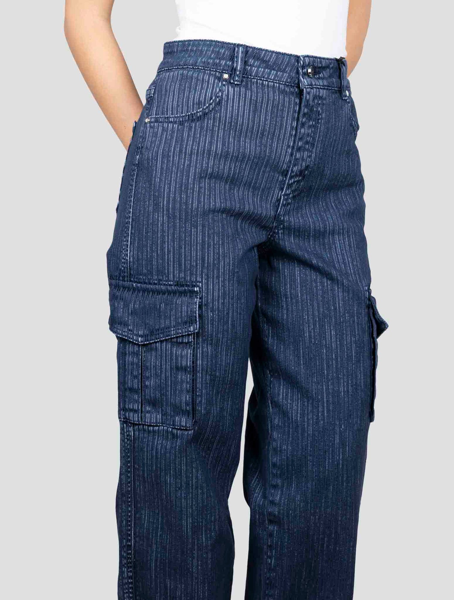 Kiton Blue Cotton Ea Cargo Jeans