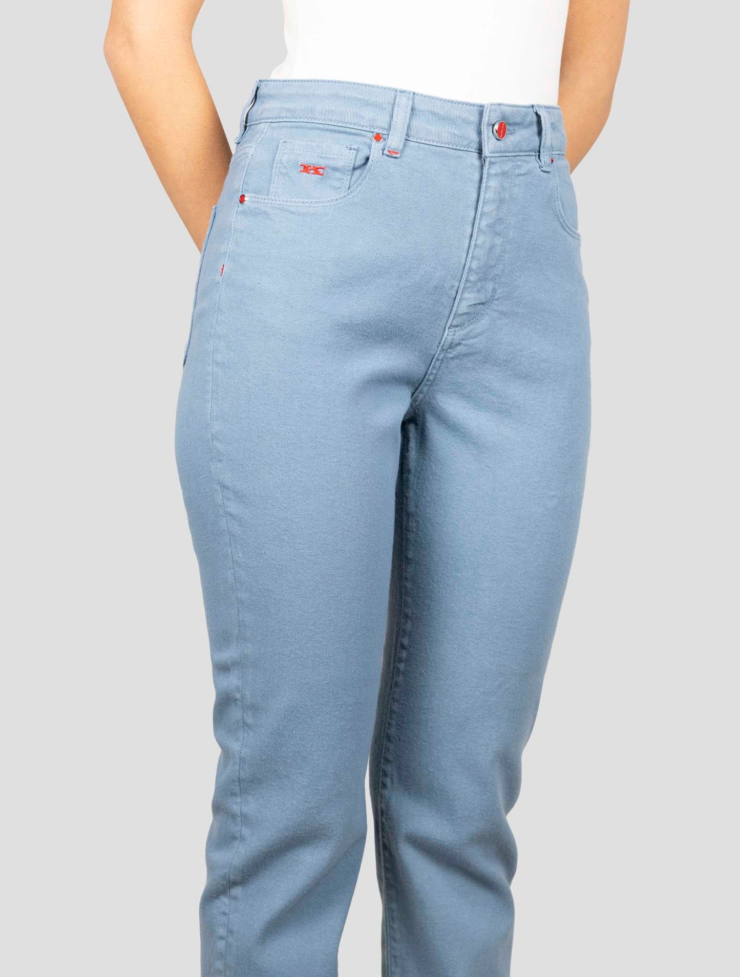 Kiton Light Blue Cotton Jeans