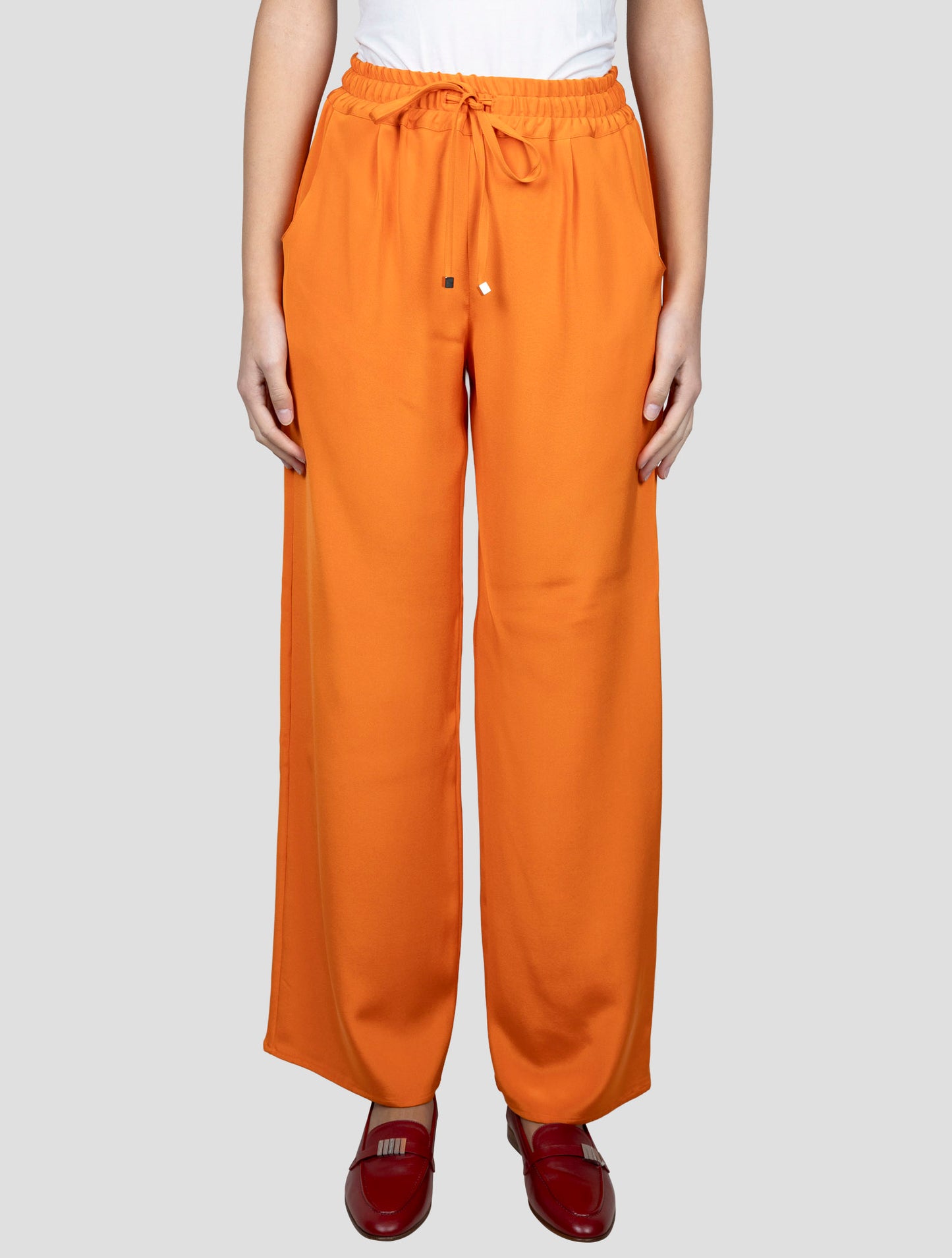 Kiton Orange Silk Ea Pants