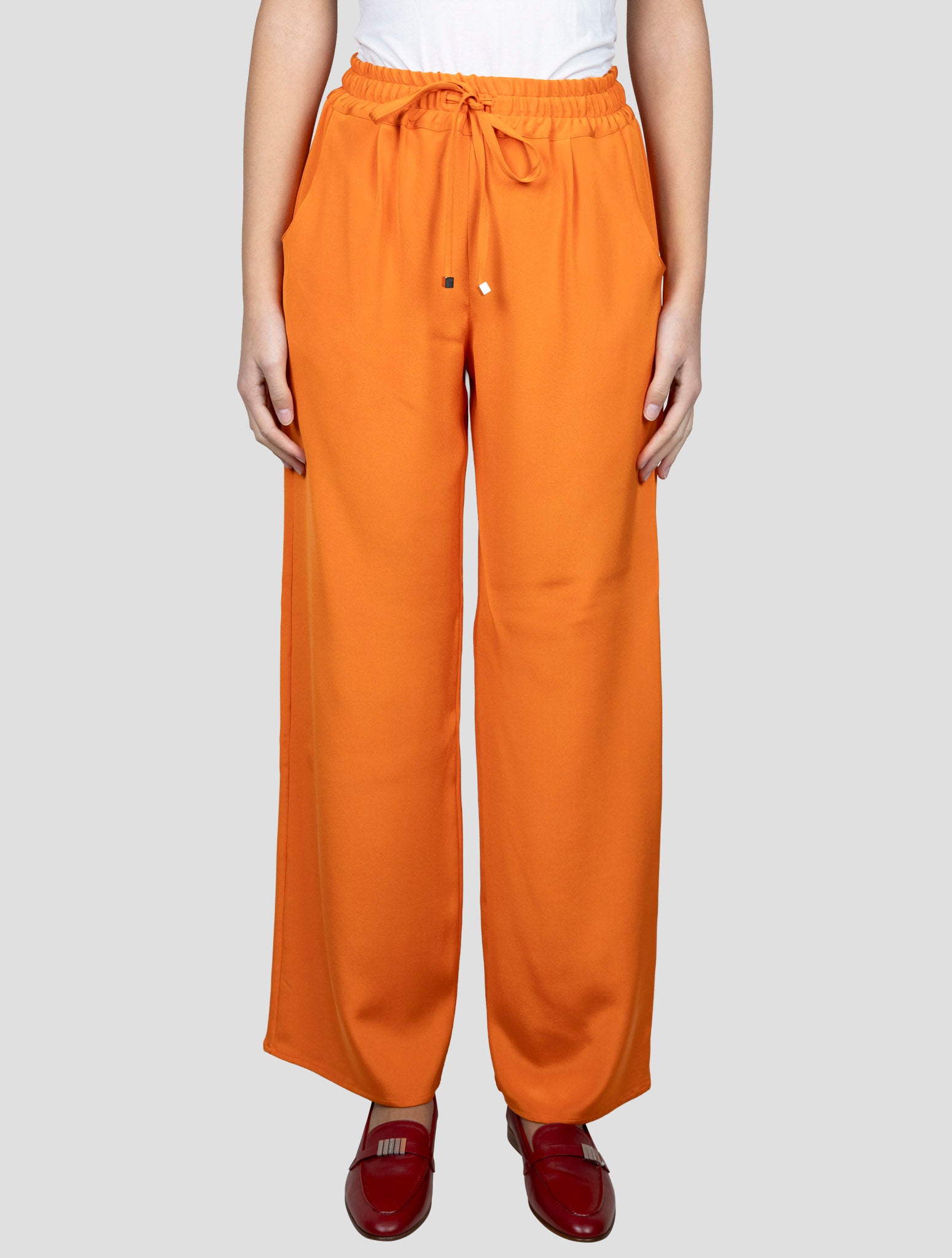 Kiton Orange Silk Ea Pants