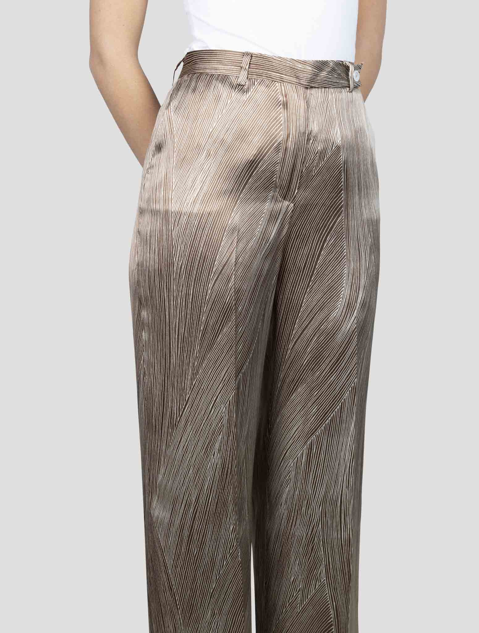 Kiton Brown Silk Pants
