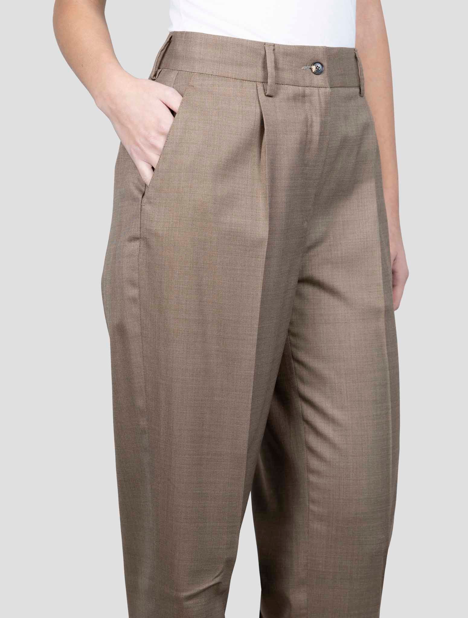 Kiton Brown Virgin Wool Ea Pants